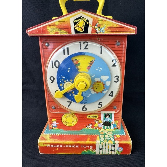 Fisher-Price Other - Vintage 1960s Fisher Price Music Box Teaching Clock Model #998  Works